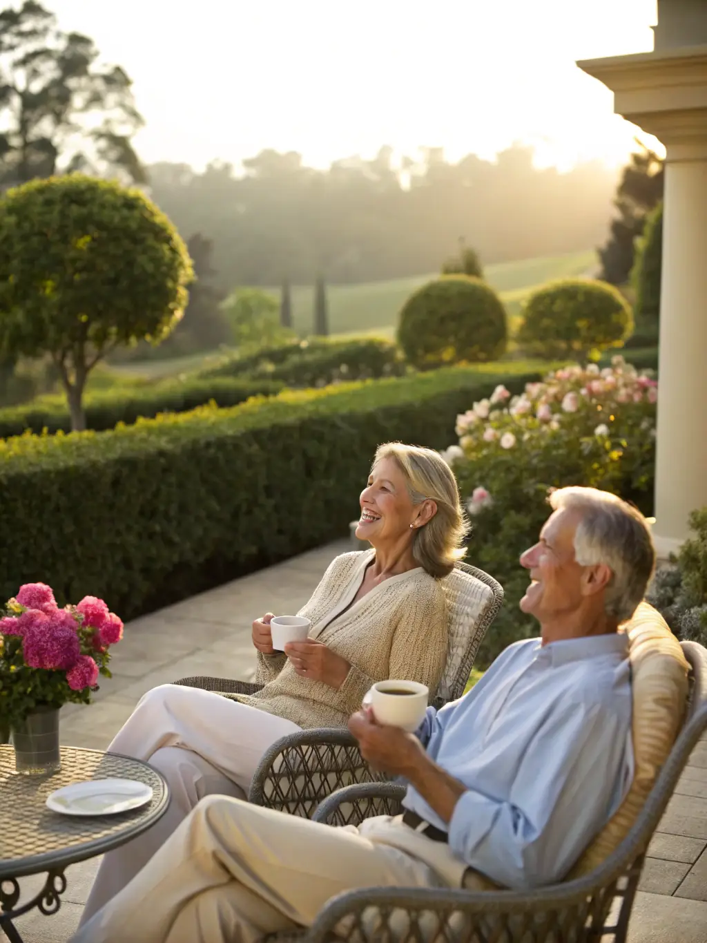 An image of a happy couple enjoying their retirement, symbolizing financial security and peace of mind achieved through Erimus Wealth Partners' retirement planning service.